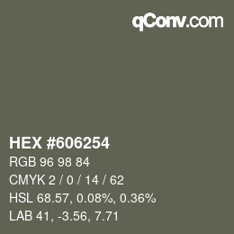 颜色代码: HEX #606254 | qconv.com