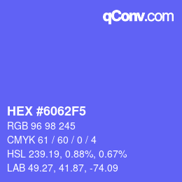 カラーコード: HEX #6062F5 | qconv.com