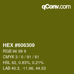 Color code: HEX #606309 | qconv.com