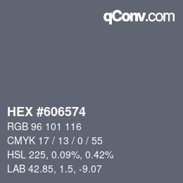 颜色代码: HEX #606574 | qconv.com