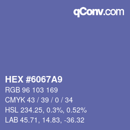 颜色代码: HEX #6067A9 | qconv.com
