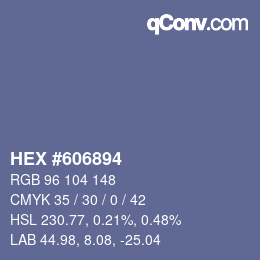 Color code: HEX #606894 | qconv.com