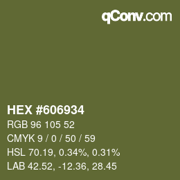 カラーコード: HEX #606934 | qconv.com