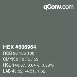 Farbcode: HEX #606964 | qconv.com