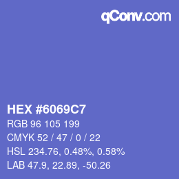 Color code: HEX #6069C7 | qconv.com
