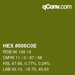Color code: HEX #606C0E | qconv.com