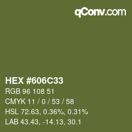 Farbcode: HEX #606C33 | qconv.com