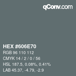 颜色代码: HEX #606E70 | qconv.com