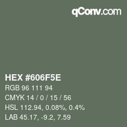 Farbcode: HEX #606F5E | qconv.com