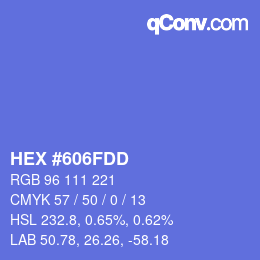 Color code: HEX #606FDD | qconv.com