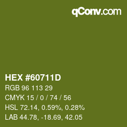 Color code: HEX #60711D | qconv.com
