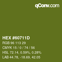 Color code: HEX #60711D | qconv.com