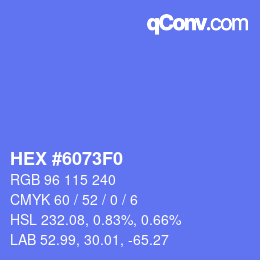 Color code: HEX #6073F0 | qconv.com