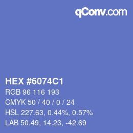 Color code: HEX #6074C1 | qconv.com