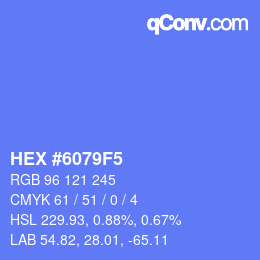 颜色代码: HEX #6079F5 | qconv.com