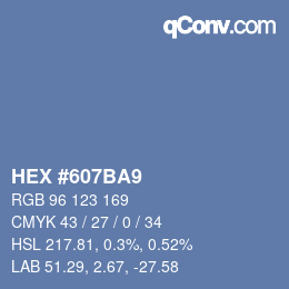 颜色代码: HEX #607BA9 | qconv.com