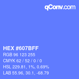 Color code: HEX #607BFF | qconv.com