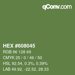 カラーコード: HEX #608045 | qconv.com