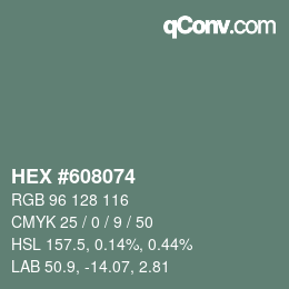 Código de color: HEX #608074 | qconv.com