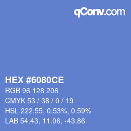 Color code: HEX #6080CE | qconv.com