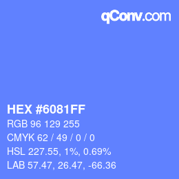 Color code: HEX #6081FF | qconv.com