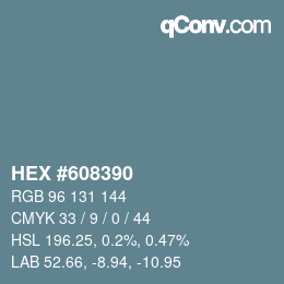 Color code: HEX #608390 | qconv.com