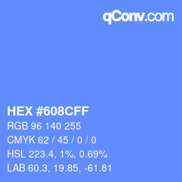 Color code: HEX #608CFF | qconv.com