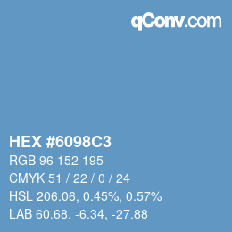 Farbcode: HEX #6098C3 | qconv.com