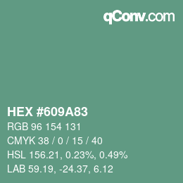 Código de color: HEX #609A83 | qconv.com