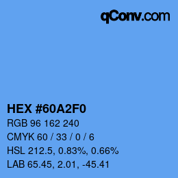 Color code: HEX #60A2F0 | qconv.com