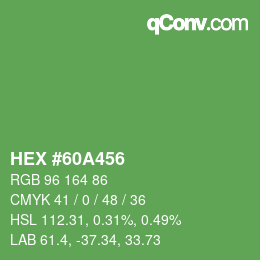 Color code: HEX #60A456 | qconv.com