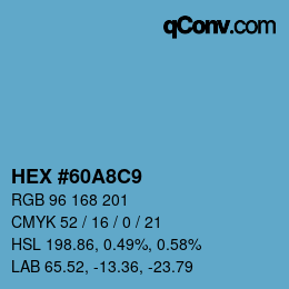 Color code: HEX #60A8C9 | qconv.com