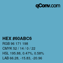 Farbcode: HEX #60ABC6 | qconv.com