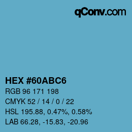 Color code: HEX #60ABC6 | qconv.com