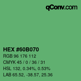 Color code: HEX #60B070 | qconv.com