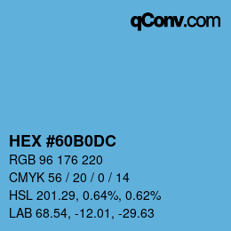 Farbcode: HEX #60B0DC | qconv.com
