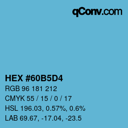 カラーコード: HEX #60B5D4 | qconv.com