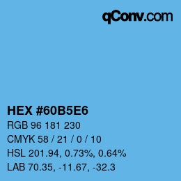 Código de color: HEX #60B5E6 | qconv.com