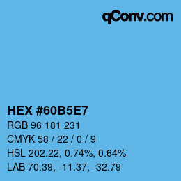 カラーコード: HEX #60B5E7 | qconv.com