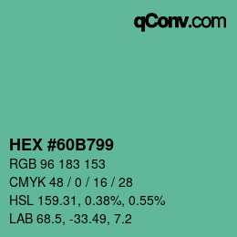 Color code: HEX #60B799 | qconv.com