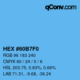 カラーコード: HEX #60B7F0 | qconv.com