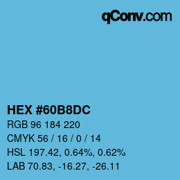 Farbcode: HEX #60B8DC | qconv.com