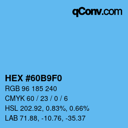 Color code: HEX #60B9F0 | qconv.com