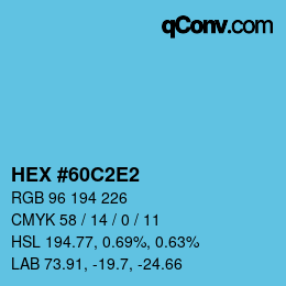 Color code: HEX #60C2E2 | qconv.com
