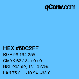 カラーコード: HEX #60C2FF | qconv.com