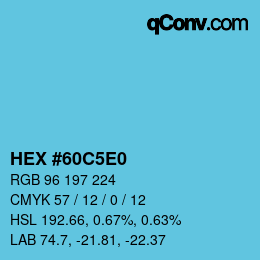 Color code: HEX #60C5E0 | qconv.com