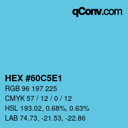 Color code: HEX #60C5E1 | qconv.com