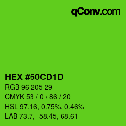 Color code: HEX #60CD1D | qconv.com