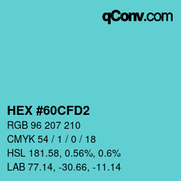 Código de color: HEX #60CFD2 | qconv.com