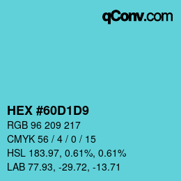 Color code: HEX #60D1D9 | qconv.com